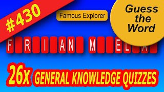 What About Your General Knowledge 26x Mixed Guess the Word Quizzes Brain Training Quiz [upl. by Donni137]