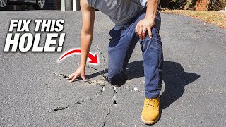 How To Fix Sinkhole In Your Concrete Or Asphalt Driveway DIY [upl. by Rosmarin]