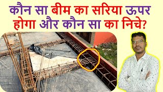 कौन सा बीम का सरिया ऊपर होगा और कौन सा का निचे  Beam Steel details for House [upl. by Lishe632]