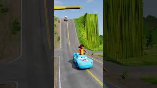 Amazing amp Strange Cars Going Down VS GIANT Spinning Cartoon Hammer BeamNGdrive [upl. by Gaddi]