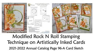 Modified Rock N Roll Stamping Technique on Artistically Inked Cards [upl. by Vorster]