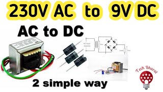 230AC to 9VDC using Transformer [upl. by Loralie]