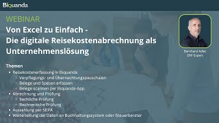 Biquanda  Webinar  Von Excel zu Einfach Die digitale Reisekostenabrechnung als Unternehmenslösung [upl. by Maice]