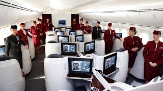 QATAR AIRWAYS Business Class  Boeing 787 Dreamliner from Brussels to Doha trip report in 4K [upl. by Siulesoj]