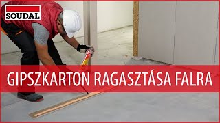 Gipszkarton ragasztás falra 🛠️📐 [upl. by Given]