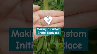 Making a Silver Heart Initial Necklace handmade jewelry jewelrydesigner necklace [upl. by Emalia738]