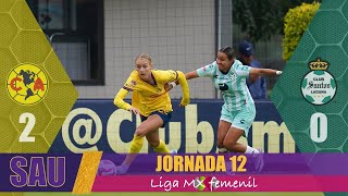 Club América vs Santos Laguna  AME 2  0 SAN  260924 Liga MX Femenil  Jornada 12  Resumen [upl. by Wilone]