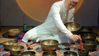 Healing Frequencies of Tibetan Bowlssingingbowlmeditationmusicsoundbathssleep [upl. by Gnav]