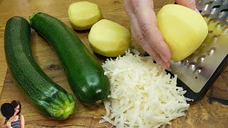 Reiben Sie einfach 3 Kartoffeln und 2 Zucchini Niemand kennt dieses tolle Rezept ASMR Zucchini [upl. by Rilda584]