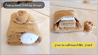 how to fold towels in two different ways  Best way to fold towels for display  Towel art [upl. by Yerffoej479]