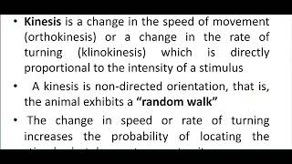 what is orientation behaviour difference between Taxis and kinesis and fixed action pattern [upl. by Ahseinek499]