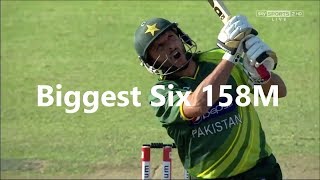 Top 5 Longest Sixes  158m  Cricket History [upl. by Gainor]