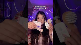 Wooden 🪵 or Paper 📄 Skincare asmr shorts [upl. by Olenka668]