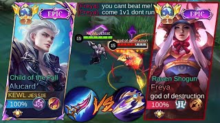 GLOBAL ALUCARD VS TOP GLOBAL FREYA TRASHTALKER🔥  WHO IS THE STRONGEST HERO FOR 1V1  BEST BUILD [upl. by Atkins546]