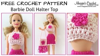 Doll Halter Top Free Crochet Pattern  Right Handed [upl. by Nuoras132]