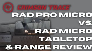 Crimson Trace RAD Pro Micro vs RAD Micro Tabletop amp Range Review Glock 43x amp Canik Mete MC9 [upl. by Cire]