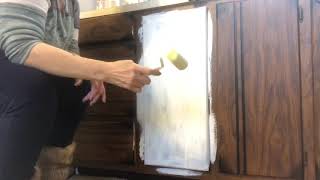 Painting Mobile Home Kitchen Cabinets under 150 [upl. by Rooker]