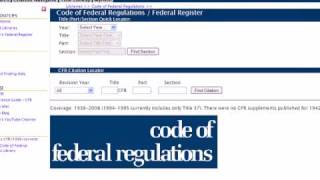 CFR Citation Locator Tool [upl. by Skardol]