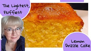 The Lightest Fluffiest Lemon Drizzle cake You Will Ever Try [upl. by Ellerd]