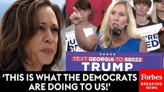 BREAKING NEWS Marjorie Taylor Greene Goes Nuclear On Kamala Harris At Trump Atlanta Rally [upl. by Rhea]