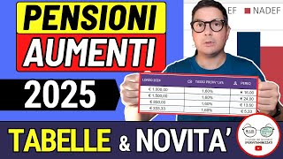 ULTIM’ORA ✅ PENSIONI ➜ AUMENTI 2025 ANTEPRIMA CALCOLI TABELLE REPORT INPS 📈 NUOVI IMPORTI GENNAIO [upl. by Nosraep]