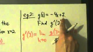 Calculus I  Two Examples of Finding the Derivative at a Point [upl. by Annoled986]