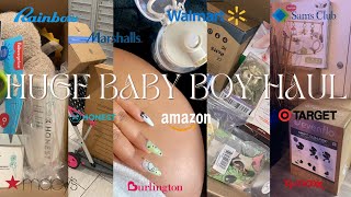 HUGE Massive Newborn Boy Haul Unboxing Everything I Got For My Baby Registry Shower Time [upl. by Neibaf726]