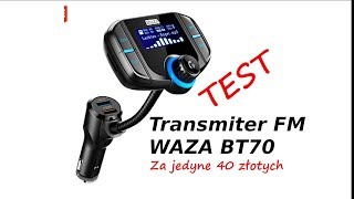 Transmiter FM Zestaw głośnomówiący WAZA BT70 za 40zł Test [upl. by Imoian]