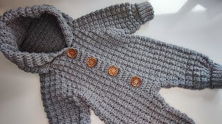 Crochet 69 How to crochet warm baby bodysuit Part 2 [upl. by Uaeb]