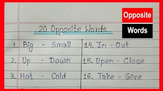 20 Opposite Words  Opposite Words  Opposite Words In English  20 Antonyms in English [upl. by Det]