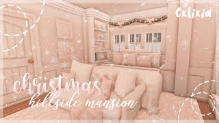 blush christmas winter hillside mansion interior  no large plot  bloxburg house build [upl. by Mcgrody848]