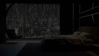 Rain Sounds for Sleeping By A Window During A Night Thunderstorm For Deep Sleep [upl. by Rawdin]