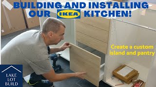 Installing our DIY IKEA Kitchen Cabinets Part 1 Askersund Ash Cabinets Built and Installed [upl. by Norramic]