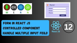 12 Form in React ll Controlled Component ll Handle Multiple Input Field [upl. by Yesdnik564]