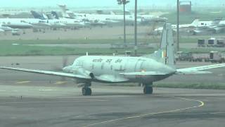 Indian Air Force Avro Hawker Siddeley 748 Taxiing at Delhi IGI Airport [upl. by Templia740]