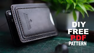 Making a Bifold wallet from vegetable tanned leather Buffalo DIY with pattern PDF [upl. by Retrop]