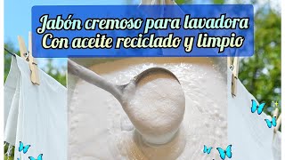 Jabón casero para lavadora con aceite usado y limpioNo tires el aceite usado Económico y efectivo [upl. by Rehtae365]