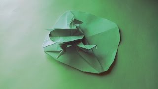 Как сделать из бумаги лягушку Frog on Lily Pad Origami [upl. by Gahan]