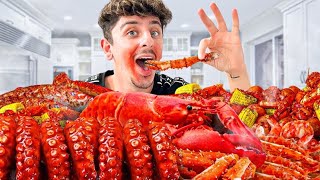 Eating 100 Pounds of Seafood Boil Mukbang [upl. by Neila]