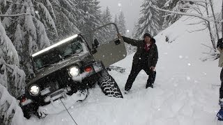 Deep Snow Wheeling Jeep Wrangler Oregon Cascades Extreme 4x4 [upl. by Niuqram196]