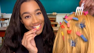 ASMR The Girl Behind You In Class Eats The Bugs Out Of Your Hair 😋🪲 Hair Play ASMR [upl. by Drareg11]