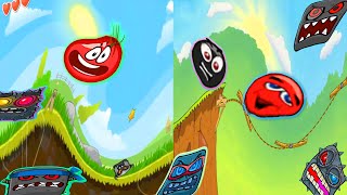 Red Ball 4 amp Red Ball 3  Duel Walkthrough In Funny Twisted World with Tomato Ball Complete Gameplay [upl. by Andris]