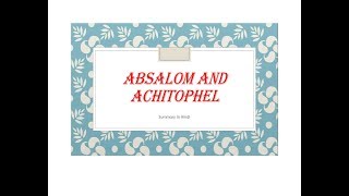 Summary of Absalom and Achitophel by John Dryden discussed in detail [upl. by Ahsita]