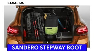 Nouvelle Dacia Sandero Stepway  coffre et dimensions  Vidéo en français [upl. by Kenelm]