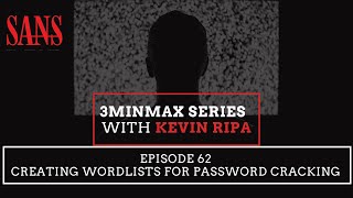 Episode 62 Creating wordlists for password cracking [upl. by Yevi]