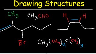 Organic Chemistry Drawing Structures  Bond Line Skeletal and Condensed Structural Formulas [upl. by Tripp]