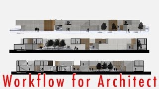 Postproduzione prospetto e sezione  Workflow for Architect [upl. by Jecon639]