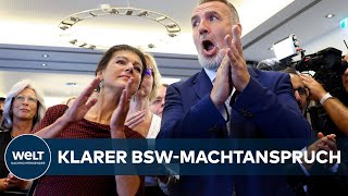 LANDTAGSWAHL IN THÜRUNGEN UND SACHSEN Wagenknecht jubelt  Historischer Wahlabend für das BSW [upl. by Llerryt12]