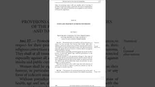 Geneva Convention 1949  PART III  Status and Treatment of Protected Persons [upl. by Dotson]