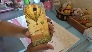 Decoración de funda para celular con decoupage [upl. by Ajnin]